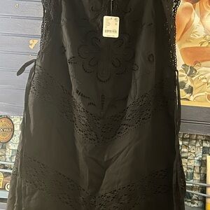 Free People Black Lace Mini Dress